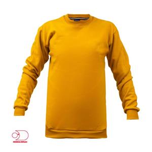 دورس یقه گرد ساده بیسیک خردلی دو نخ پنبه اعلا - مردانه قواره لش