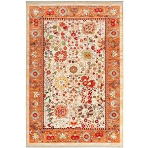 فرش محتشم 1000 شانه طرح سنتی کد 900403 آجری (پسکرایه)