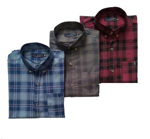 پیراهن چهارخانه مردانه، آستین بلند، جنس نخ پنبه با کیفیت، سایز بزرگ