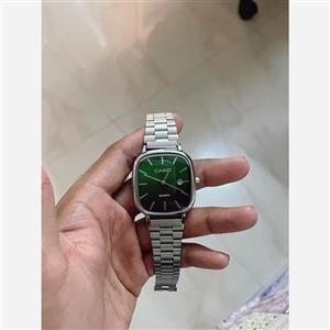 ساعت مچی مردانه کاسیو اولدمانی موتور ژاپن کیفیت اصلی با جعبه استیل صفحه سبز 