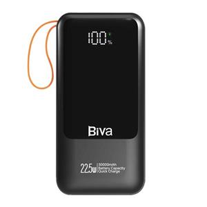 پاوربانک 30000 بیوا Biva BP-022 Power Bank Digital Display توان 22.5 وات همراه با کابل متصل