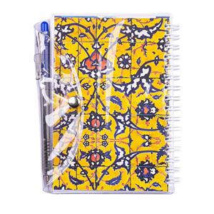 دفتر یادداشت مجلد دکمه دار کاشی کاری زرد I9038