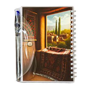 دفتر یادداشت مجلد دکمه دار خانه گلی I9008