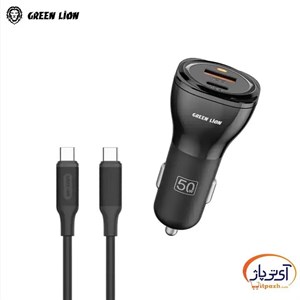 شارژر فندکی خودرو گرین لاین دو پورت 50W همراه کابل Type-C