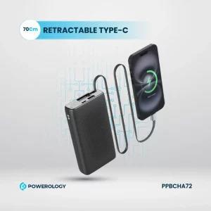 پاوربانک پاورولوژی مدل PPBCHA72 ظرفیت 20000میلی آمپر ساعت PD