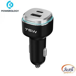 شارژر فندکی پاورولوژی A C PORT WITH C TO C CABLE 75W