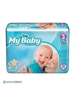 پوشک کامل کودک سایز 3 مای بیبی اکو بسته 38 عددی