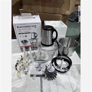 خردکن دوکاسه بلک اندیکر-6 6تیغه تیتانیوم طلایی همراه با سیر پوست کن و همزن-3 کاره- قدرت 3000W وات -مدل GC500-b5