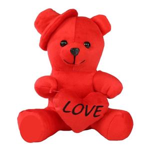 عروسک خرس ولنتاین 20 سانت کلاهدار