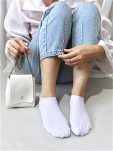 جوراب زنانه زیرقوزکی سفید