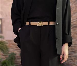 کمربند زنانه چرم دوردوخت گوچی