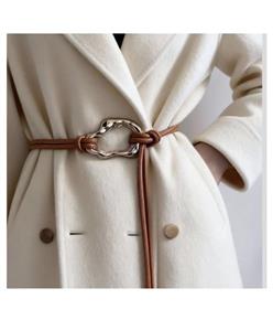 کمربند زنانه گره ای سگک دفرمه وارداتی طلایی