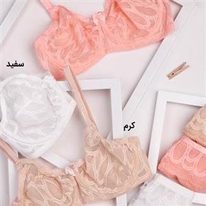 ست شورت و سوتین فنردار گیپور  کد 490 روژان Rojan