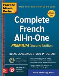 کتاب زبان فرانسه پرکتیس میکس پرفکت  Practice Makes Perfect: Complete French All-in-One, Premium 2nd