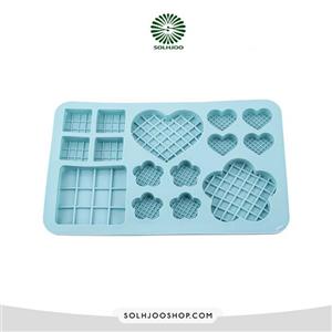 قالب شکلات مدل قلب مربع گل هاشور 15 خانه
