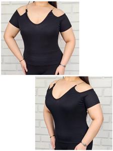 تاپ زنانه مشکی زنجیر طلایی