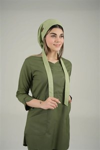 کلاه جراحی سبز طرح خالدار مدل کراواتی