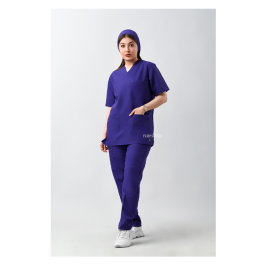 ست اسکراب یقه هفت بادمجونی