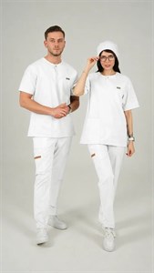 ست اسکراب یقه گرد سفید