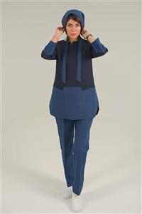 اسکراب زنانه آستین سه ربع سرمه ای _ درباری (دو رنگ)