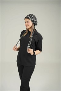 کلاه جراحی مشکی طرح پاپیون مدل کراواتی