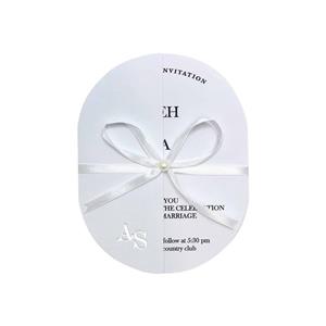 کارت عروسی سفید بیضی کد 552 ( پس کرایه)طراحی و چاپ رایگان