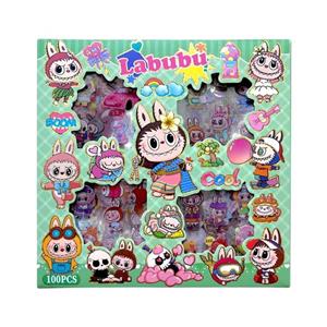 برچسب مدل لبوبو طرح مانستر بسته 100 عددی