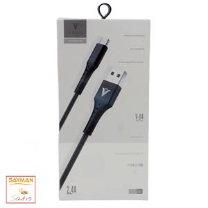 کابل شارژر تبدیل USB به Type-C مدل V-04 طول 1 متر Vonk  سوپر فست شارژ 2.4A برزنتی (تضمین کیفیت کالا)