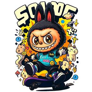 برچسب لبوبو / برچسب UV-DTF ویژه اجسام طرح لبوبو