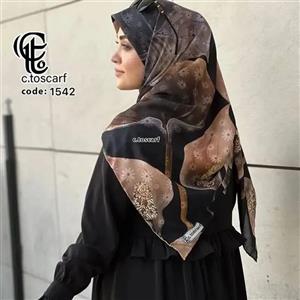 روسری طرح شهرزاد سیتو طرح برگ و گل نخ کاستوم قواره بزرگ 140 سانتی متر