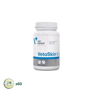 قرص سگ و گربه وت اکسپرت  مخصوص تقویت پوست و مو VETOSKIN بسته 60 عددی