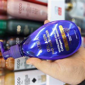 کرم آبرسان دست و صورت و بدن آدرا مدل کلاژن و رتینول کد 03 مناسب برای انواع پوست حجم 300 میلی لیتر