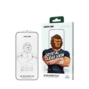 گلس تمام صفحه تمام چسب گرین لاین آیفون iPhone 16 / 15 Green Lion 3D Silicone Plus