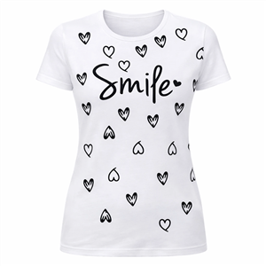 تیرشت زنانه اسپان طرح اسمایل و قلب