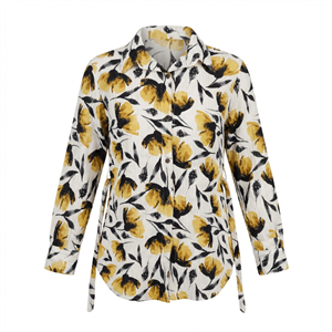 شومیز مانتویی زنانه لنین کریشه گلدار