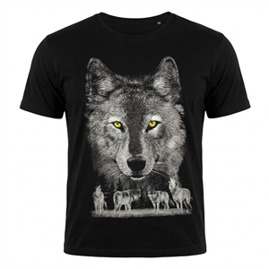 تیشرت مردانه اَش لاکرا طرح گرگ زمستان