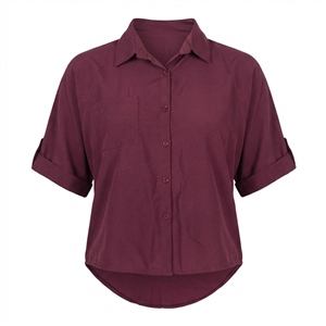 شومیز زنانه یقه‌دار داکرون مدل آستین پاکتی