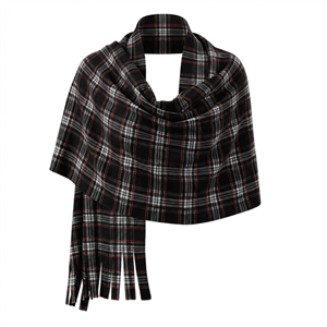 شال موهر طرح چهارخانه کلاسیک ریشه دار