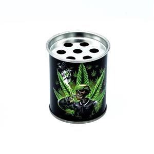 زیر سیگاری قوطی فلزی طرح اسکلت و کانابیس☘️🦴