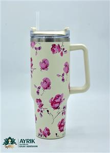 🌸 تراول ماگ استنلی گلدار | ترکیب اصالت و زیبایی در یک لیوان افسانه‌ای ✨