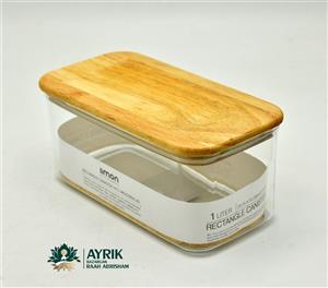 بانکه سارینا مستطیل درب چوبی 1 لیتری لیمون |