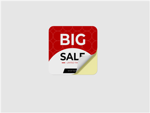 لیبل مربع دورگرد کاغذی با روکش سلفون براق