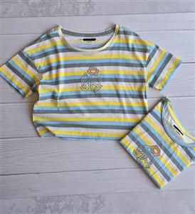 کراپ دخترانه راه راه برند lucky brand