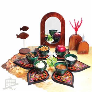 هفت سین (اشک 10) به همراه سفره مخمل | خاص،ایرانی،چوبی،رزین،سفالی