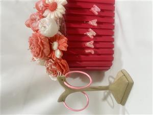 گوشواره حلقه ای استیل رنگ صورتی