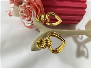 گوشواره استیل آویز قلب طلایی