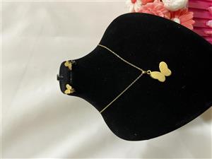 نیم‌ ست استیل طرح پروانه طلایی و نقره ای