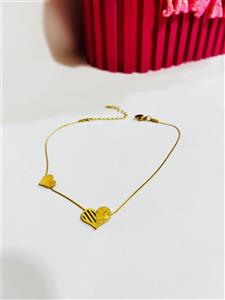 پابند استیل طلایی طرح قلب رنگ ثابت