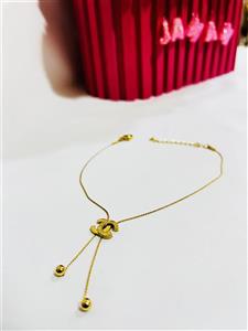 پابند استیل طلایی طرح چنل و آویز رنگ ثابت