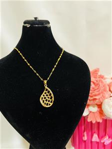 گردنبند طلاروس گل و نگین سواروفسکی 
